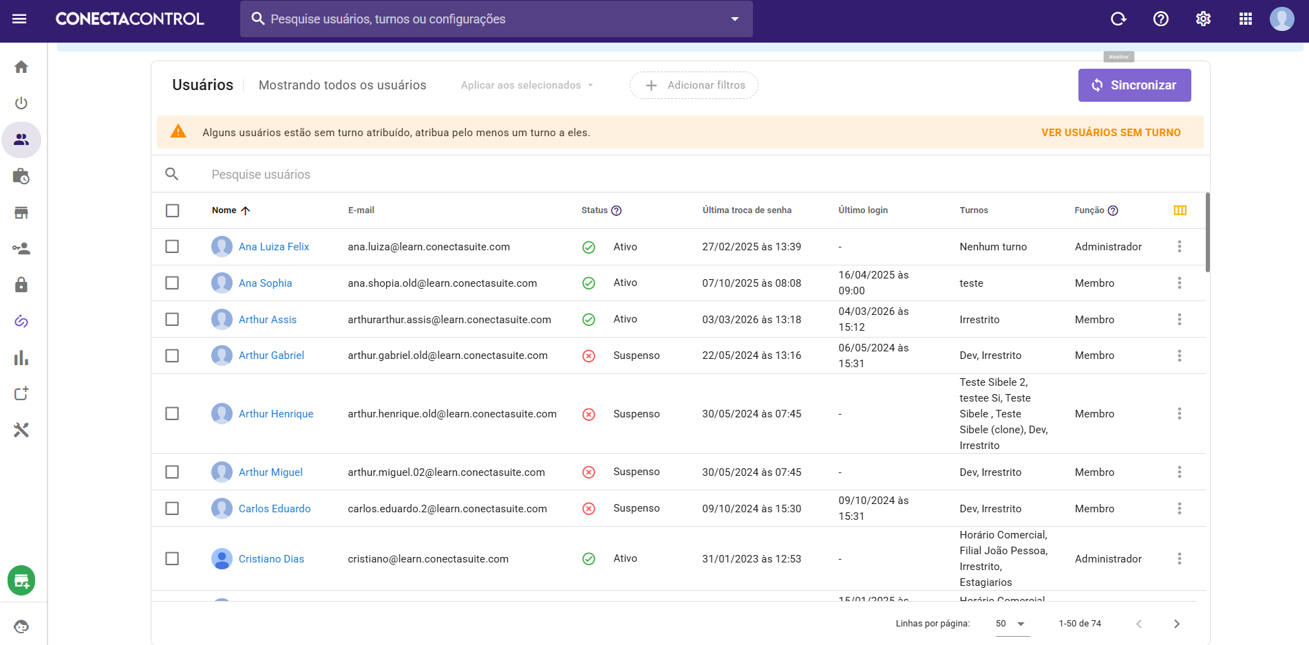Painel de Controle Conecta Control